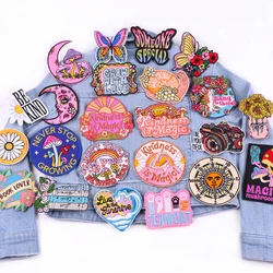 Embroidery Patch DIY Cartoon Patch Iron On Patches For Clothing Letter Embroidered Patches For Jackets Ironing/Sew Applique