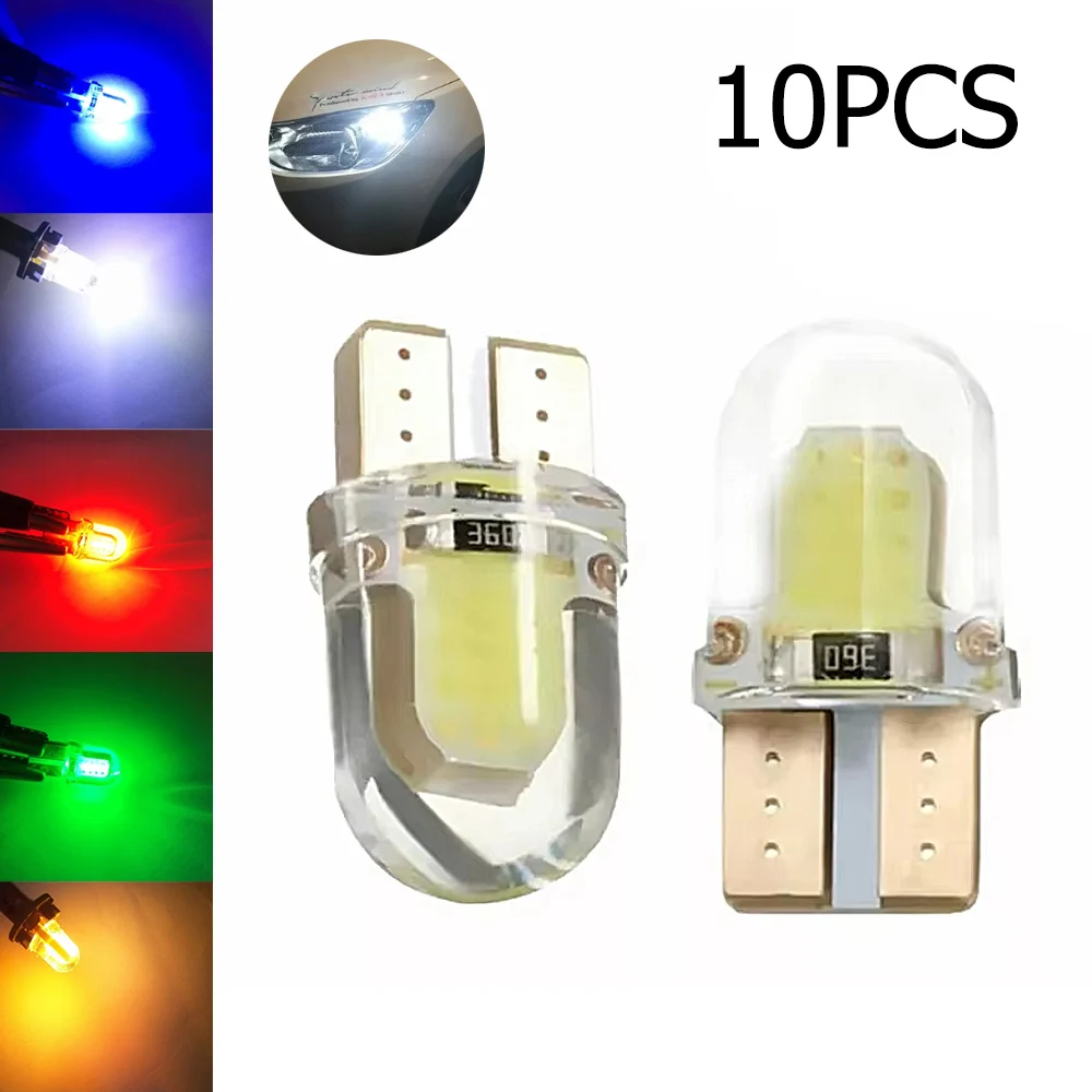

10X T10 Led Light Bulb 1w License Lamp Car Cob Lights Silicone Lighting 12v 360° Beam Interior Bulbs Energy Saving Dome Reading