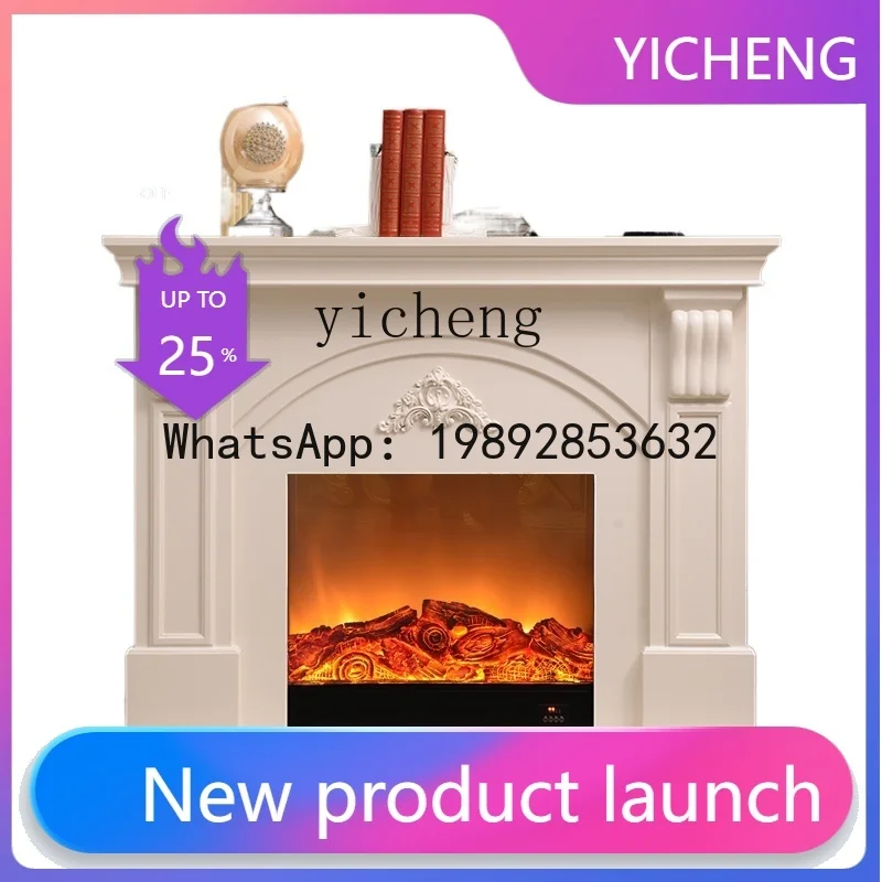 

Простой электрический камин-шкаф из массива дерева для гостиной, с функцией обогрева, имитация дровяного камина