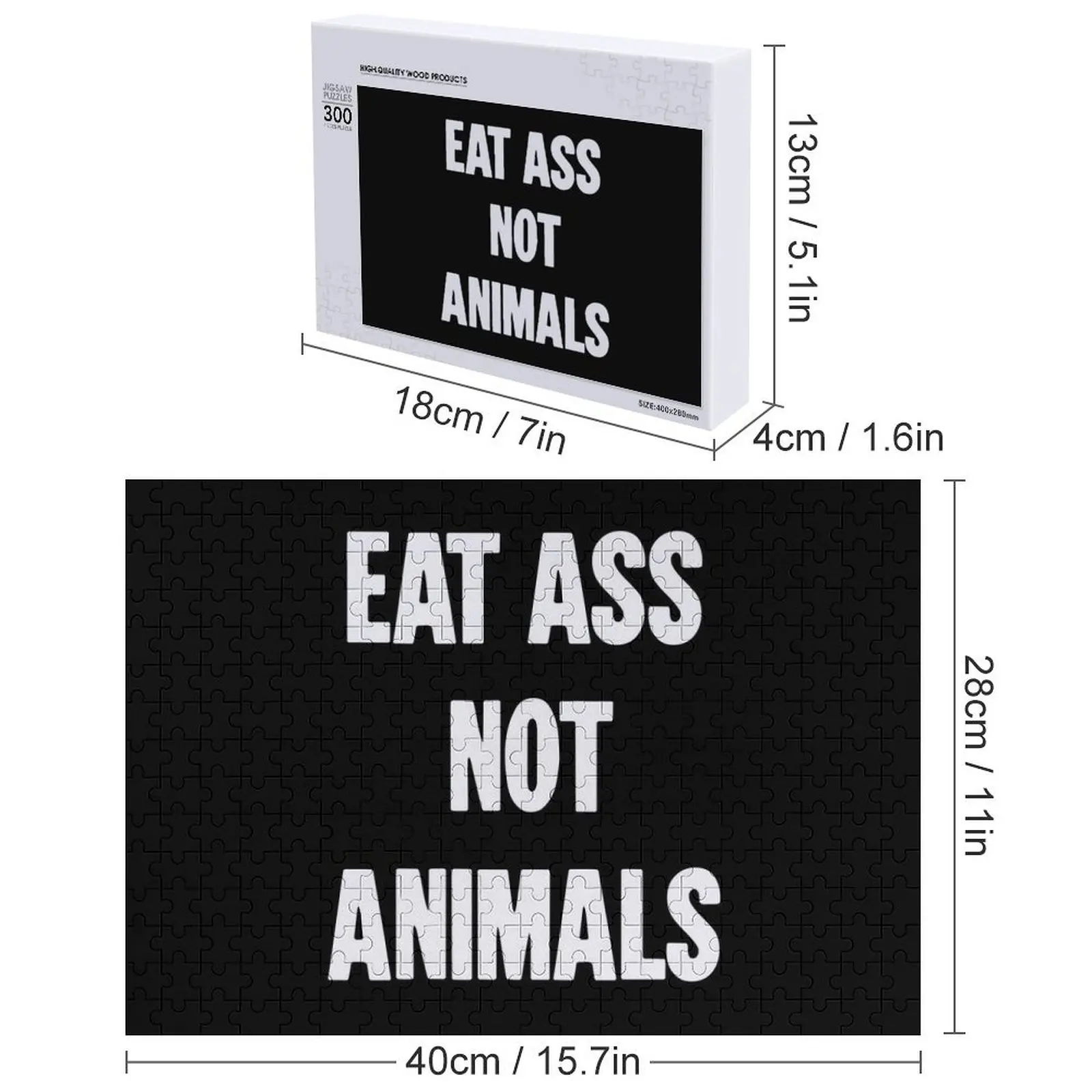 Comer bunda não animais quebra-cabeça madeira para adultos personalizados para crianças quebra-cabeça de brinquedo personalizado