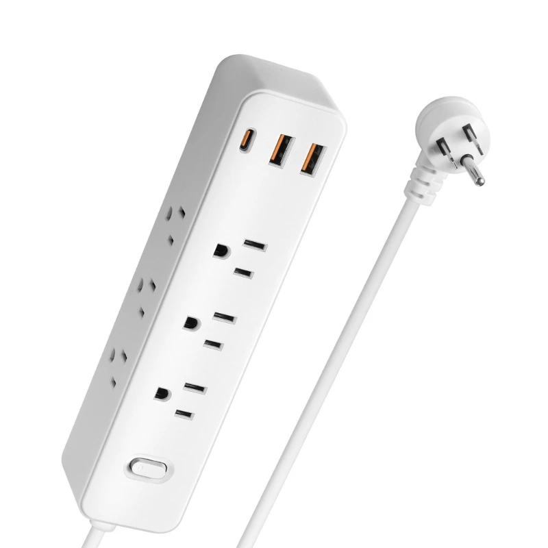 3Side Designs Power Strips with Surge Protections 9Outlets USB Port Flat Plugs for Home and Office Convenience Charging F19E