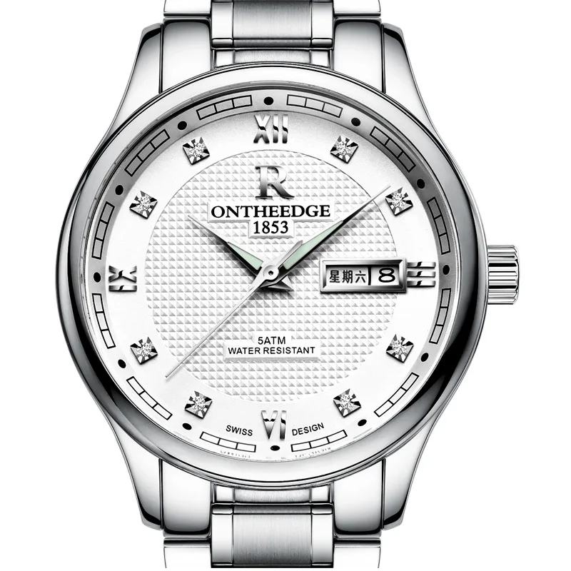 

、 Стильные водонепроницаемые мужские часы из нержавеющей стали | Кварцевые часы с большим лицом | Минималистичные студенческие наручные часы