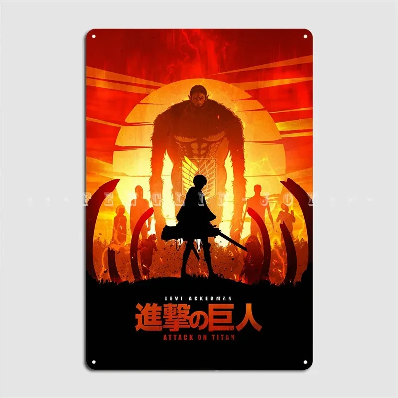 levi-vs-besta-titan-cartaz-placa-de-metal-placas-bar-caverna-mural-da-parede-criar-cartaz-de-sinal-de-lata