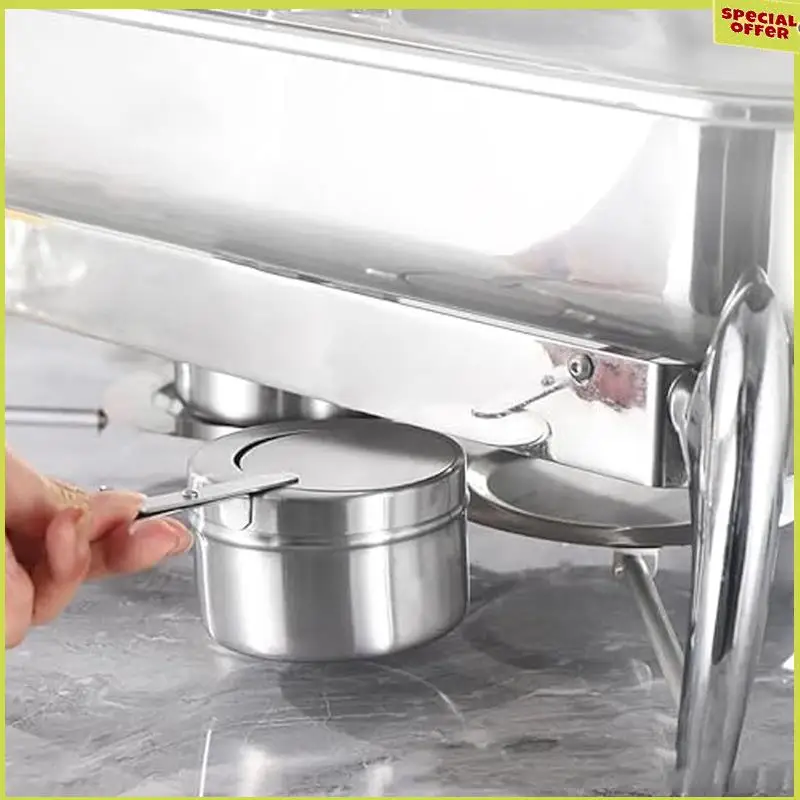 

A34R 16Pcs Chafing Fuel Holder,Stainless Steel Chafe Wick Fuel Holder With Cover,Heat Box Holder For Chafing Dish,Barbecue
