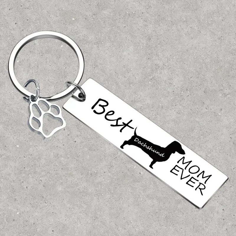 

Hot Dachshund Gifts Keychain Best Dachshund Mom Ever Key Rings Wiener Dog Lovers gift Girls, Friends, Daughters, Coworkers gift