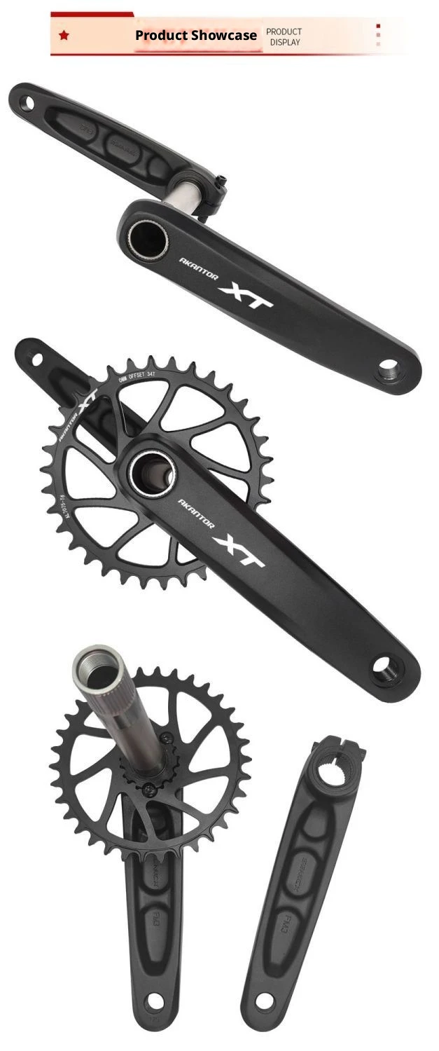 AKANTOR XT Hollowtech MTB Kurbelgarnitur 104 BCD 170mm Fahrradkurbelarm 34-40T Kettenblatt 9-12-Gang Mountainbike Kurbelsatz – Detail 15