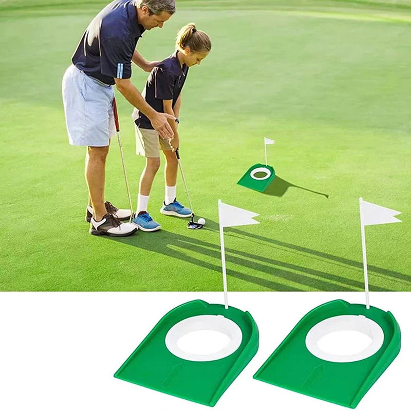 

[LA]1Pc Indoor Golf Putting Trainer With Hole Flag Putter Green Practice Aid Home Yard Outdoor Training Aid Adjustable Hole.