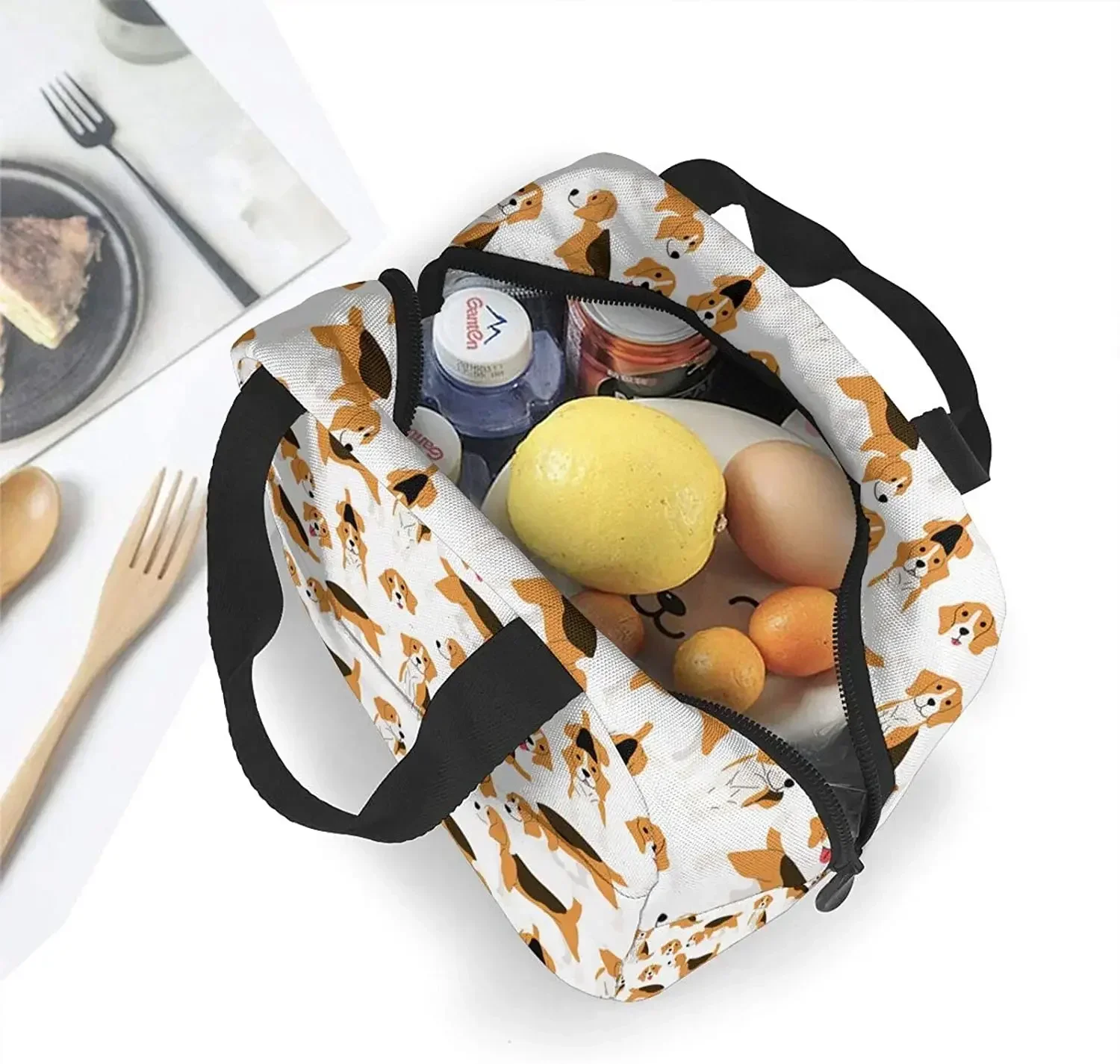 Bolsa de almuerzo para perros Beagle, bolsa de mano aislada resistente al agua, fiambrera reutilizable para el trabajo, picnic, viajes