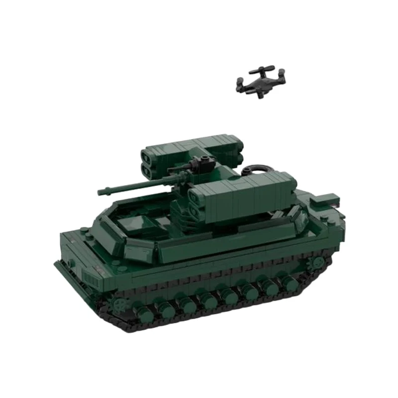 Short-Range Air Defense Vehicle Model MOC Building Bricks War Equipment Modular Technology Gifts Holiday Assemble Children Toys