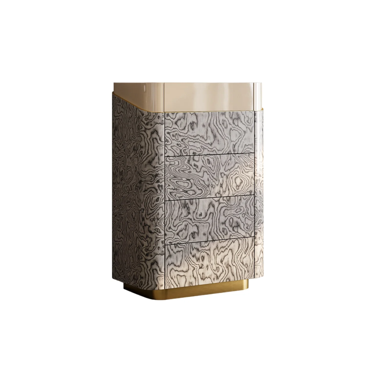 LMM Italian modern bedroom lacquered marble storage drawers three or four bucket cabinets