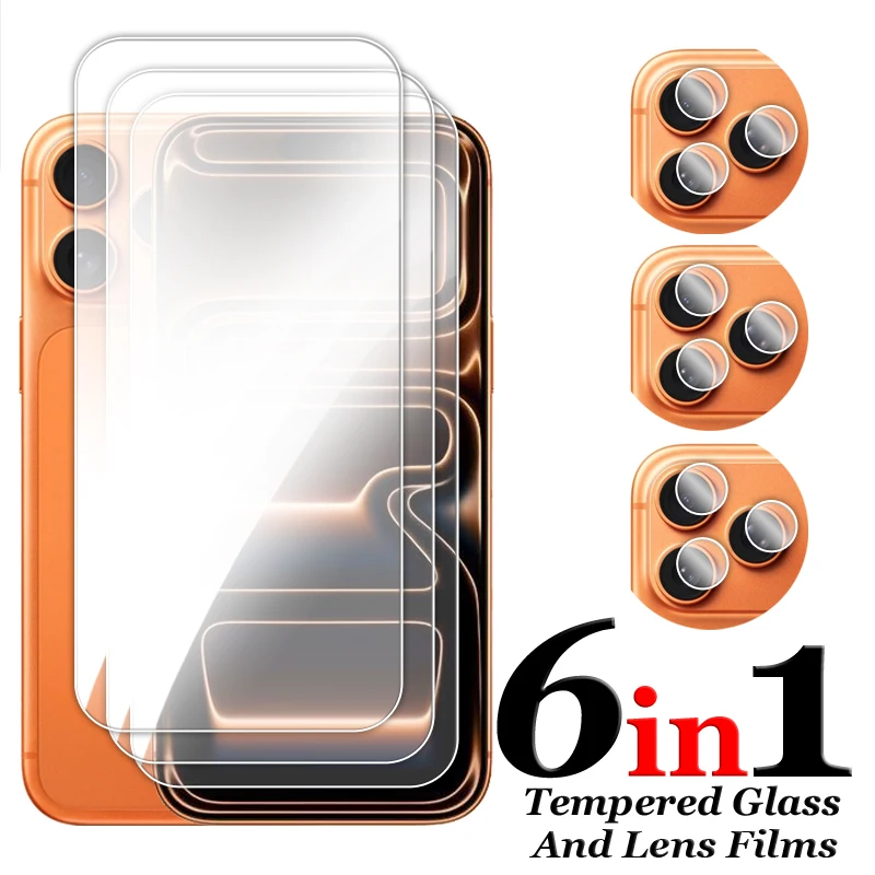 

For iPhone 17 Pro Max Glass Full Glue Clear Screen Protector For Apple iPhone 17 Pro Tempered Glass For iPhone 17 Lens Film