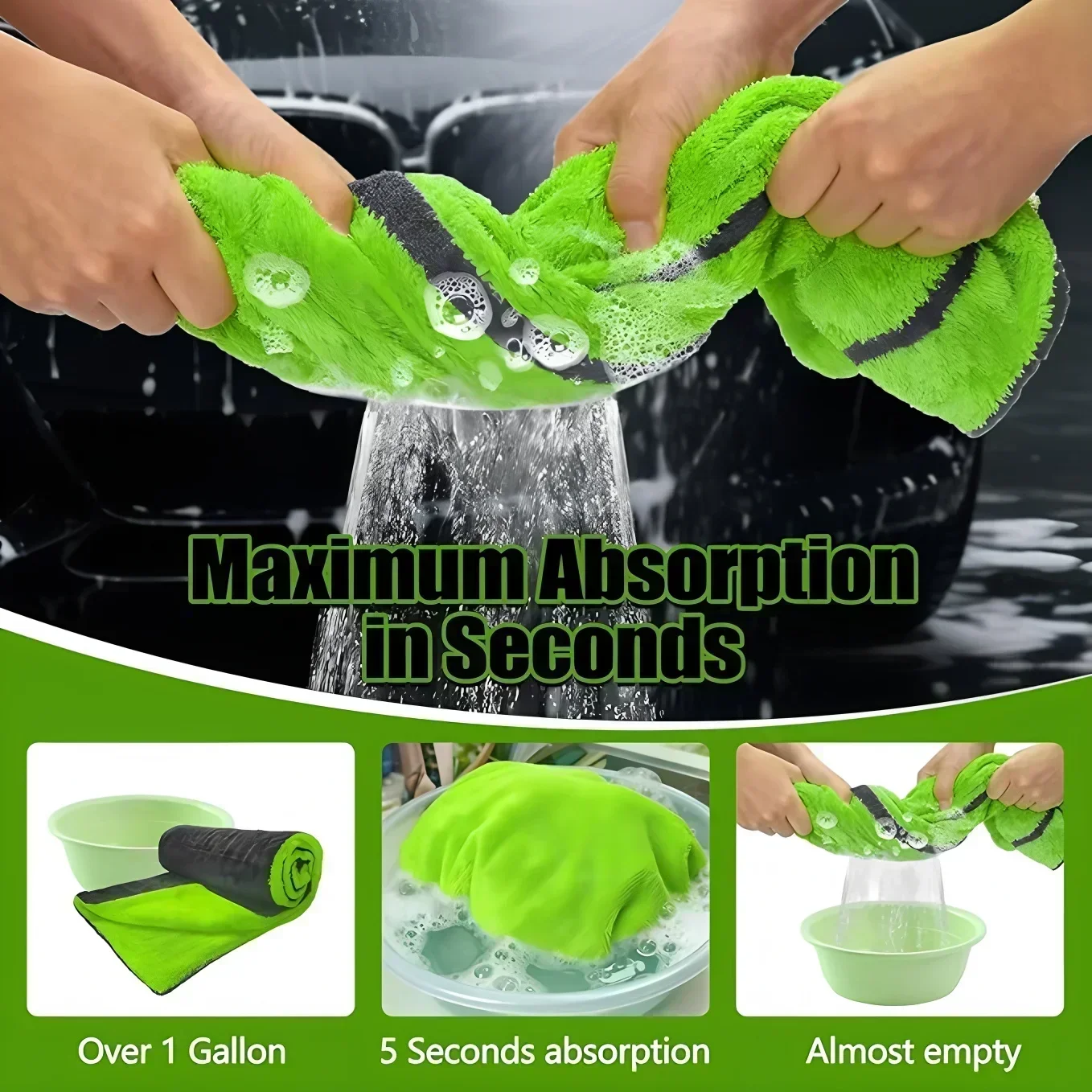 Microfiber Car Wash Towel Large Car Quick Drying Cloth Super Absorbent Car Window Cleaning Car Detailing Rags