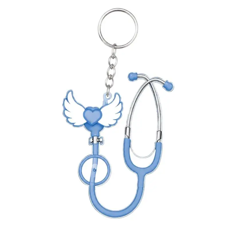 2D Acrylic Stethoscope Keychain Adorable Pattern Medical Gift for Nurses Doctors Desk Table Decor