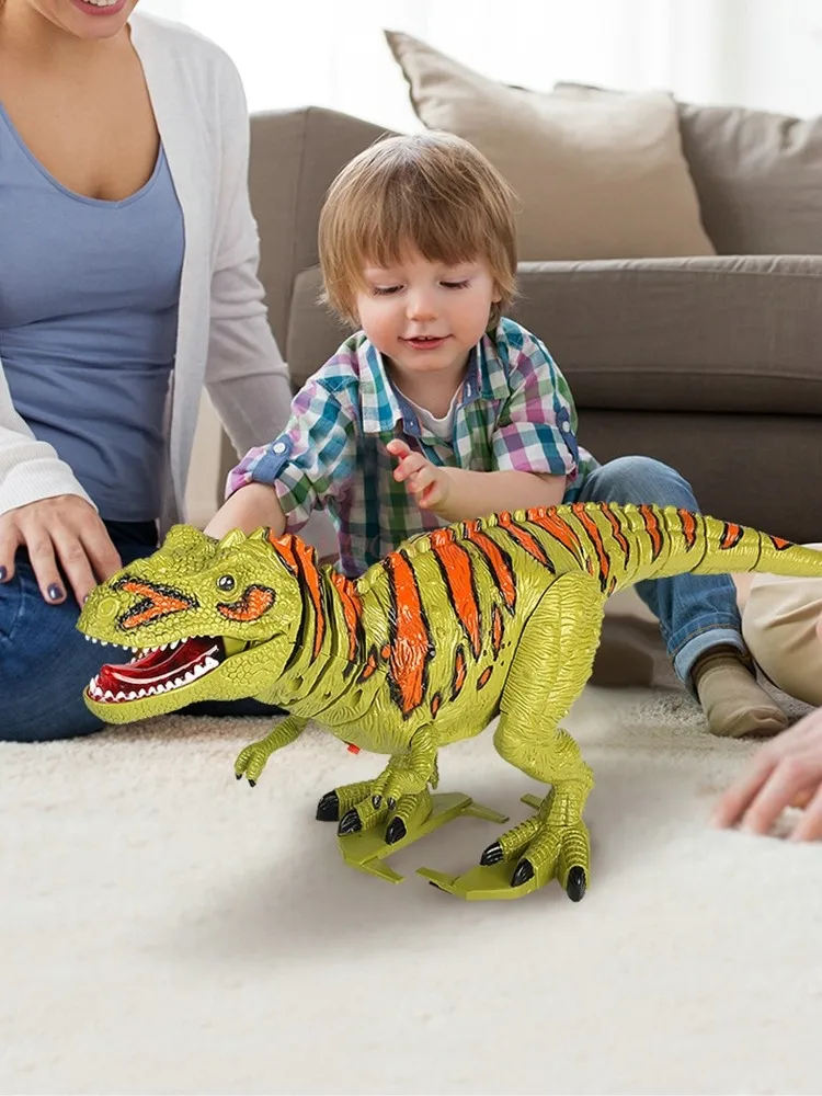 Electric simulation of Tyrannosaurus Rex dinosaur toys, ages 3-6-9, lighting, music, children's dinosaur toys