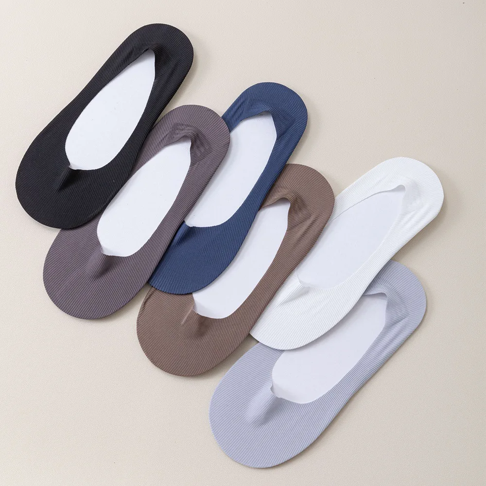 Men‘s Invisible No Show Socks Summer Breathable Low Cut Ankle Boat Socks Men Male Silicone Non-slip Sock Slipper Solid Color New