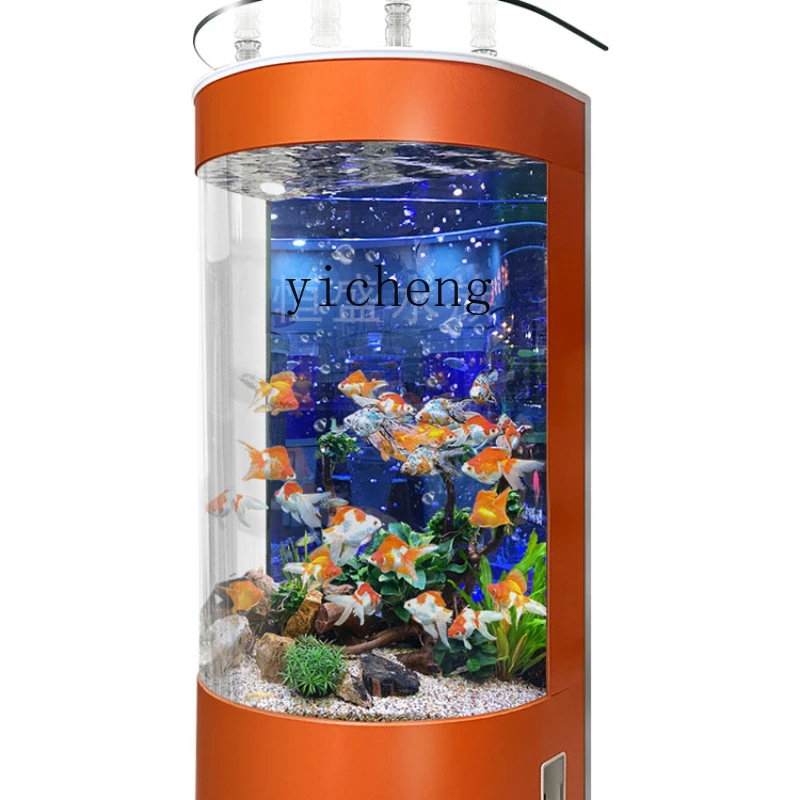 

XL аквариум для гостиной, тумба для телевизора, боковой встроенный средний и большой стеклянный полукруглый аквариум