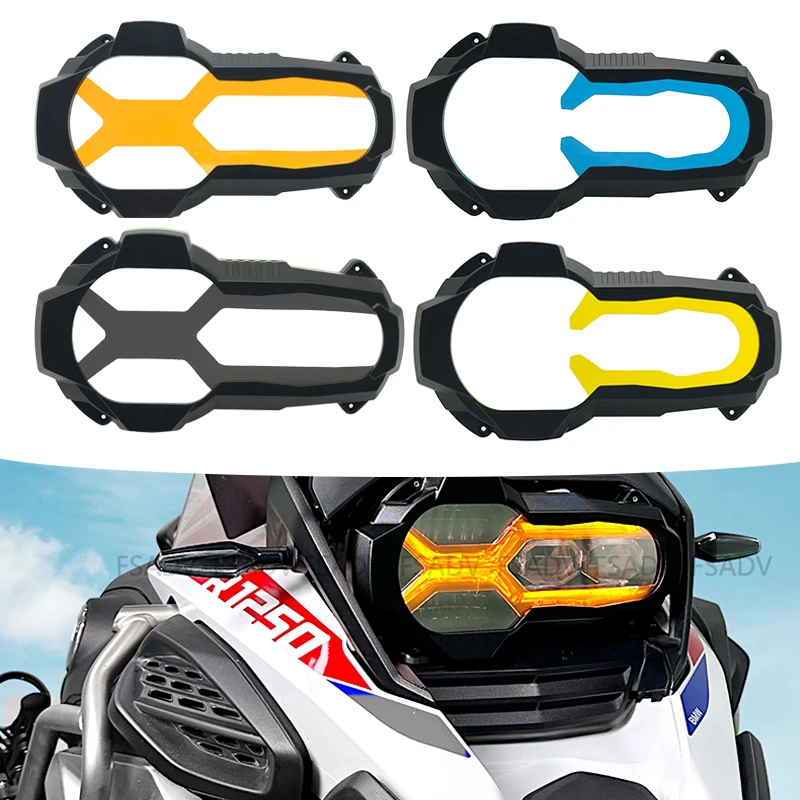 For BMW R1200GS LC R1250GS R 1200 GS R1250GS ADV Adventure 2014-2023 Motorcycle Headlight Protector With 4 Fluorescent Covers