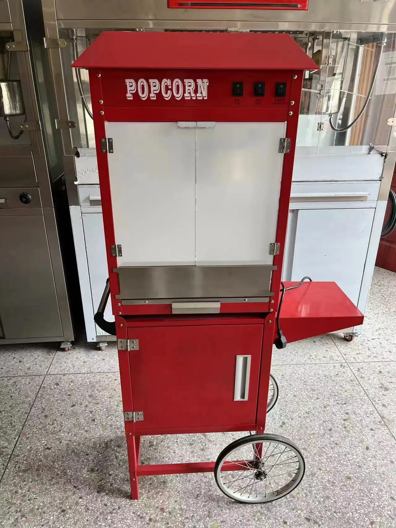 Yjq commercial stall electric trolley popcorn machine automatic popcorn machine with car