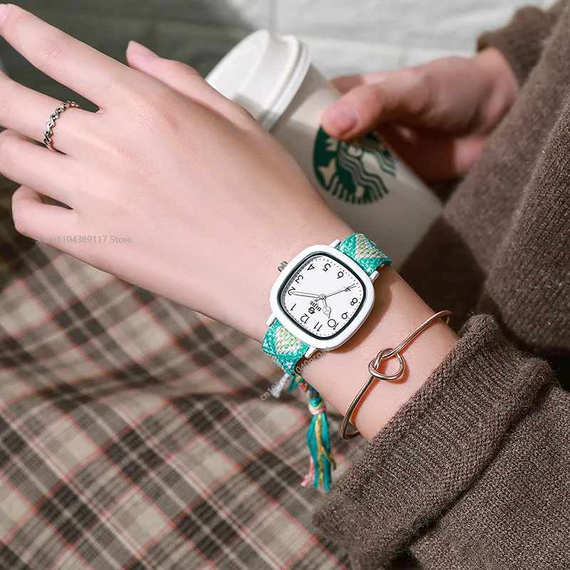Женские вязаные часы, изысканные диски, богемный подарок на день рождения, тканые часы в этническом стиле, Reloj Mujer, подарок для девочек