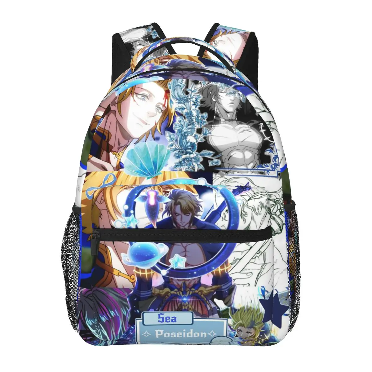 Poseidon Record Of Ragnarok Statue Anime Backpacks Boys Girls Bookbag Students School Bags Cartoon Travel Rucksack Shoulder Bag