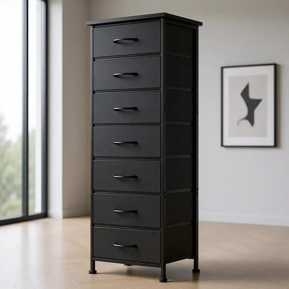 

Высокий узкий органайзер для ящиков с 7 тканевыми отделениями, идеально подходит для прикроватной тумбочки, шкафа, прихожей и хранения в коридоре.