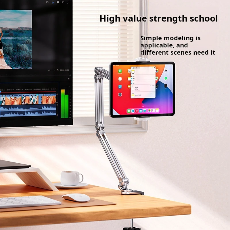 

Aluminum Adjustable Tablet IPad Stand, Long Triple Arm Mount Holder, Suitable for Apple, Xiaomi, Huawei, Samsung Tablets, New