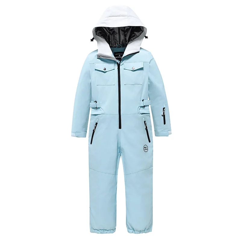 Children Winter Warm Skiing Suit Boy Girl Snow Clothes Outdoor Waterproof Windproof Kid Jumpsuit Ski Sport Thickened Tracksuit