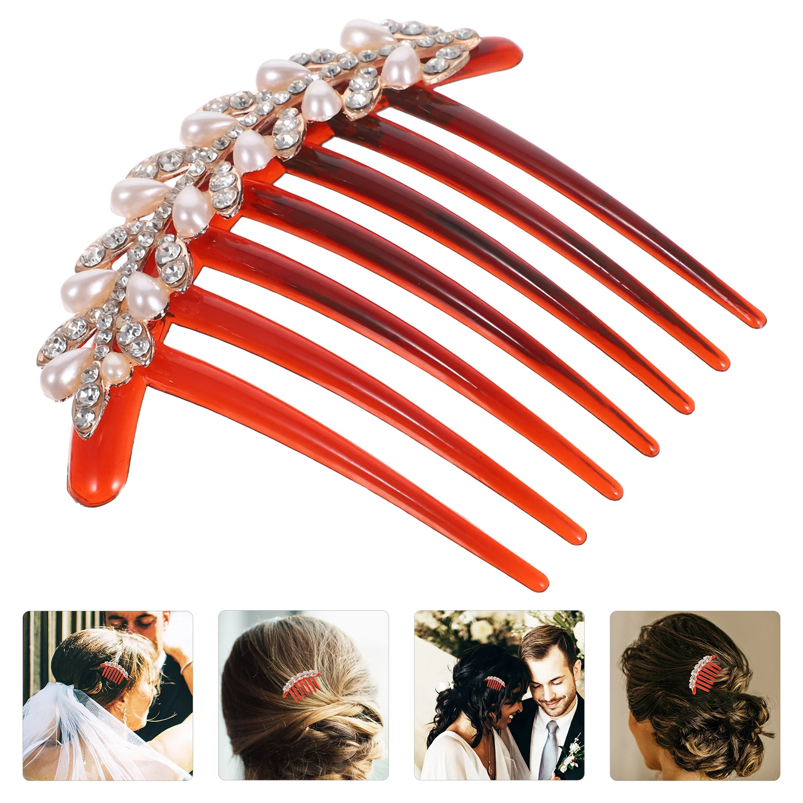 

1 Piece Butterfly Knot Hair Comb Rhinestone Pearl Decorative Vintage Style Bridal Wedding Accessory for Women Formal Event Hair