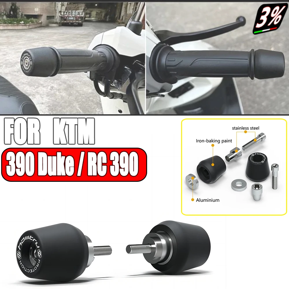 For KTM 390 Duke / RC 390 2013-2023 Handle Bar End Weight Grips Cap Frame Slider Crash Protector