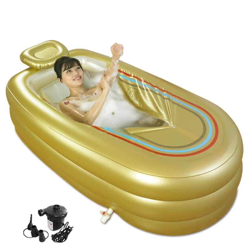 Postmodern Extra Large Inflatable Bathtub Tub Adult Grown House Bathtub With Insulated Pillow With Electric Pump