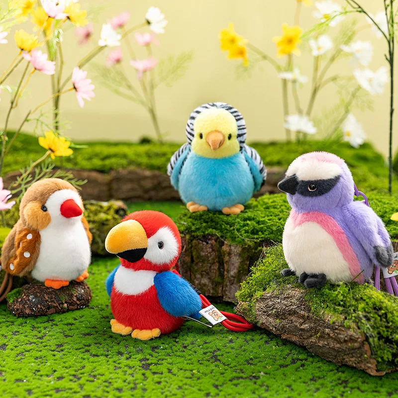 1pcs Cute Cartoon Bird Parrot Doll Plush Toy Penguin Bird Pendant Plush Doll Performance Party Props Bag Keychain Children's Toy