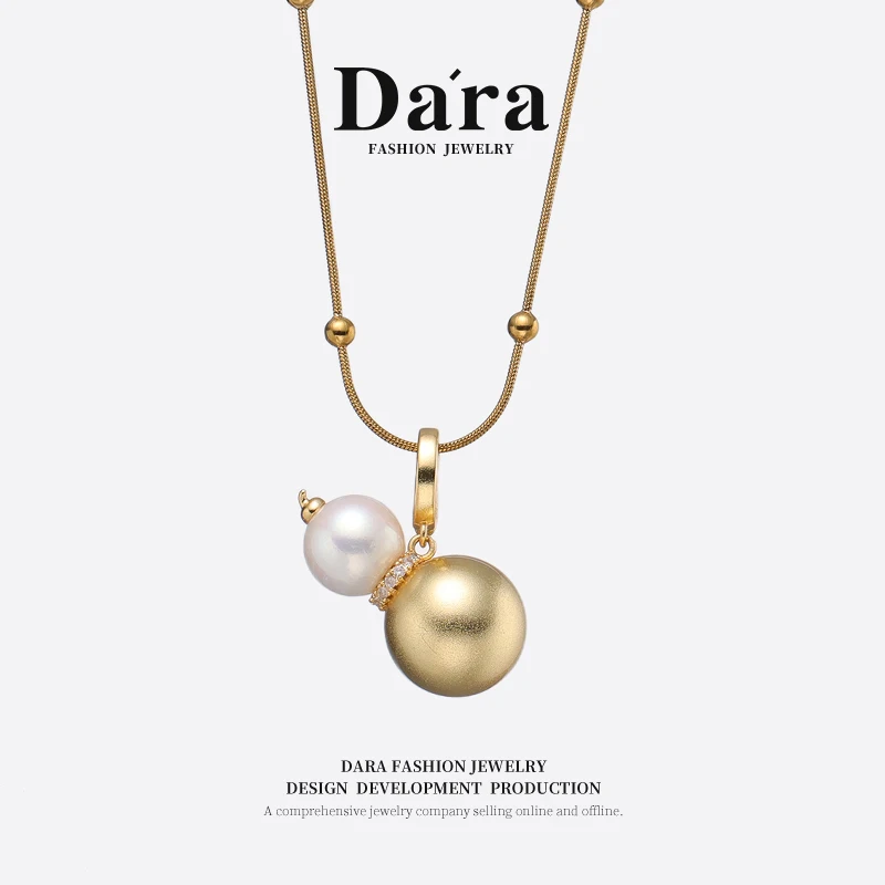 Freshwater pearl necklace 9-10mm white pearls, near-round shape, strong luster, the first choice for women's luxury gifts