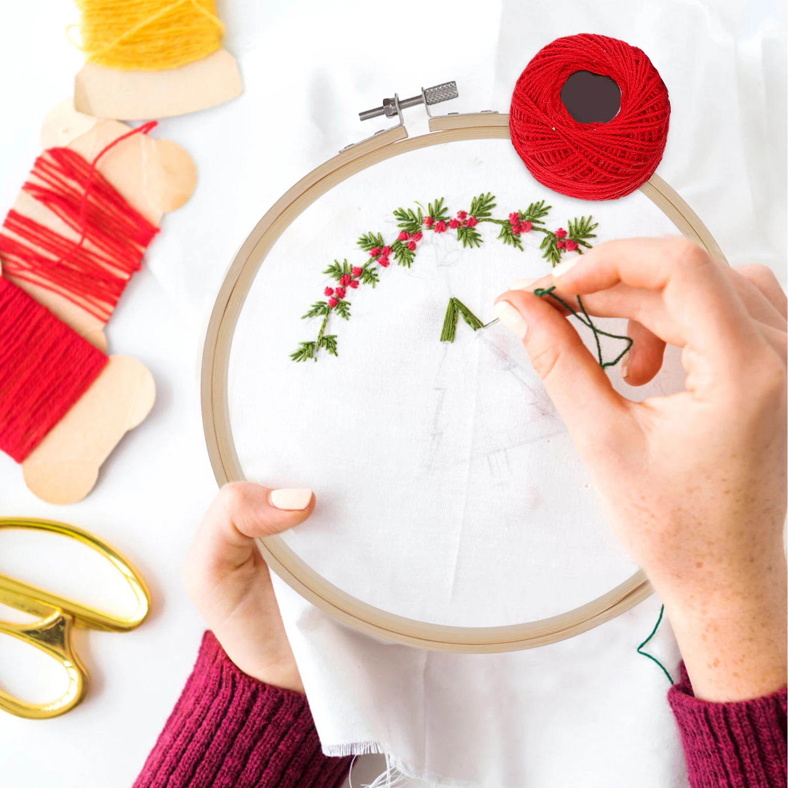 

16pcs Embroidery Thread Set Multi-Color Cotton Line For Diy Knitting Craft Cross Stitch Kit Hand Sewing Supplies Durable Bright