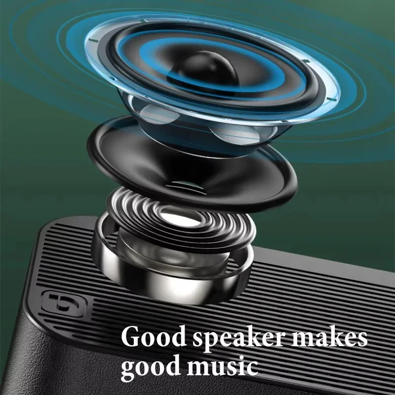 NEW Wireless Bluetooth Speaker with LED Display Stereo Bass MP3 Alarm Clock FM Radio and Multifunction Music Player