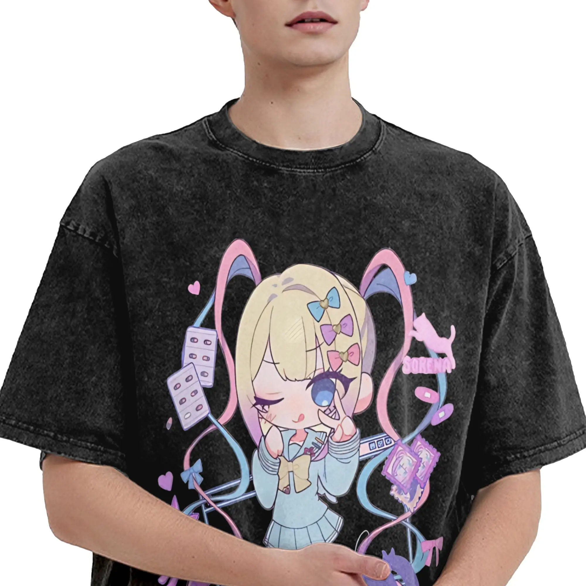 Kangel  T-Shirt Summer Needy Streamer Overload  Y2K Basic T-Shirts Cotton Hip Hop Tee Shirt For Male Short Sleeve Printed Tees