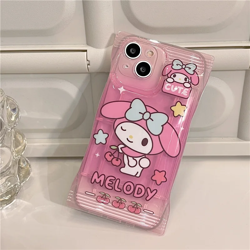 Creative Melody Kuromi Purin Dog Phone Case for iPhone 11 12 13 14ProMax XR Anti-Drop Cute Cartoon Funny TPU Full Back Cover