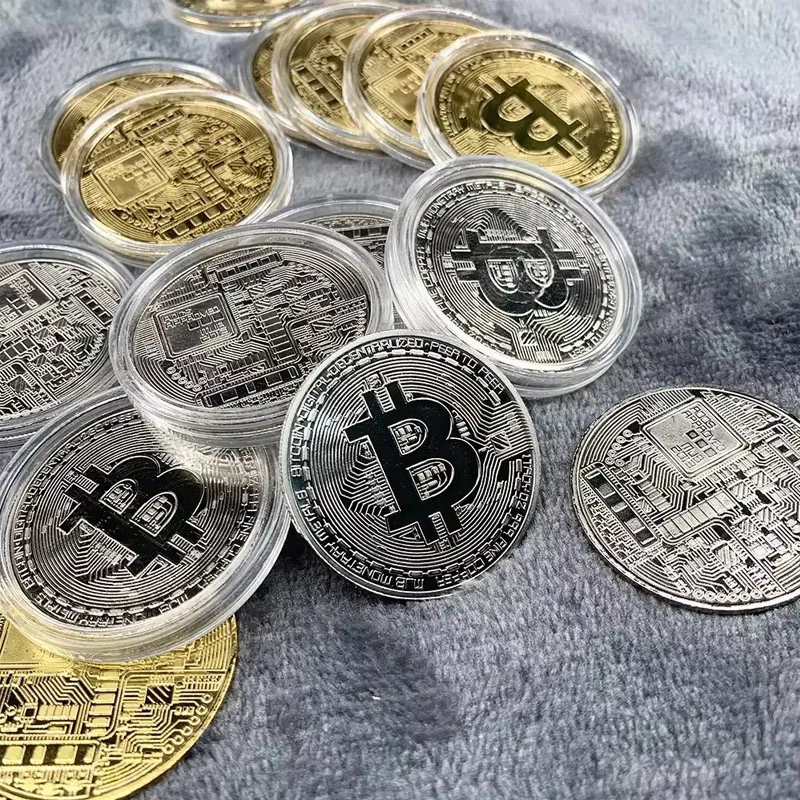 1/3pcs Gold Plated Bitcoin Coin Collectible Art Collection Gift Physical commemorative Casascius Bit BTC Metal Antique Imitation