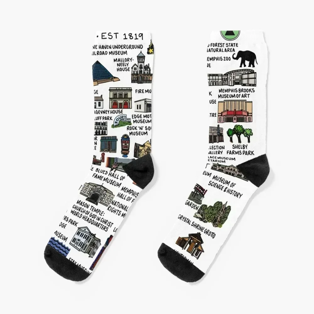 

Memphis Map Socks Christmas cotton Men's hip hop Socks Woman Men's