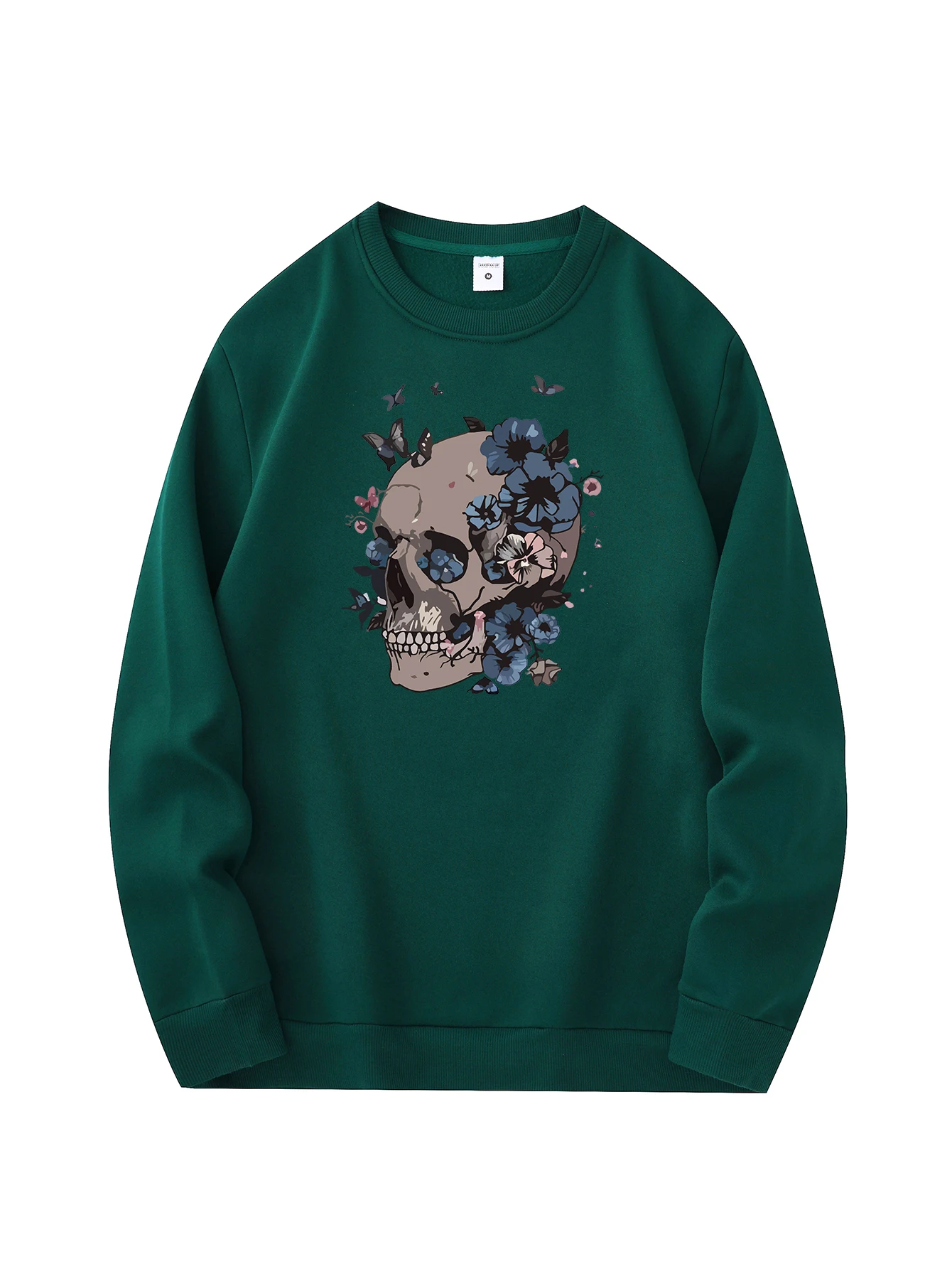 Suéter de cuello redondo para hombre, sudadera cómoda informal y diaria, chaqueta con estampado de Calavera, nueva moda