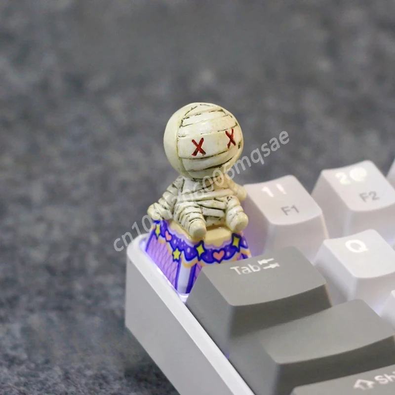 Halloween Personalized Keycaps Cute Mummy Mechanical Keyboard Accessories Customized Christmas Keyboard Decoration Cross Axis