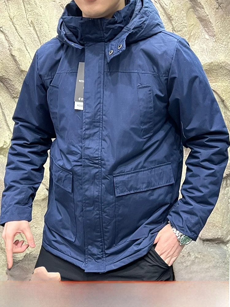 الراقية في الهواء الطلق الرجال Thiened مقنعين القطن Jaet الاحتفاظ بالدفء الخريف الشتاء معطف وظيفي الشباب Faion الوقوف صالح #1