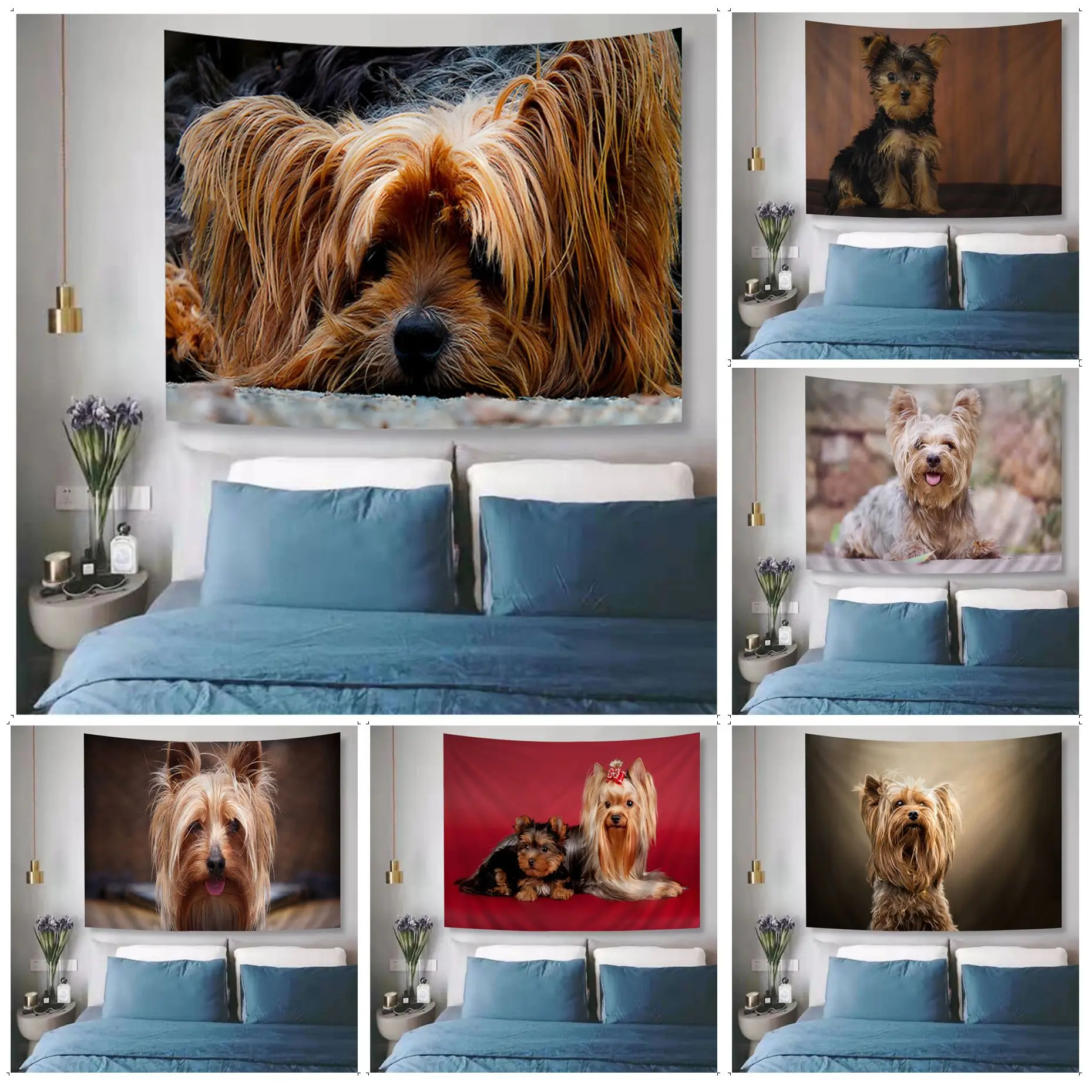 

Yorkshire Terrier Tapestry Chart Tapestry for Living Room Home Dorm Decor Art Home Decor