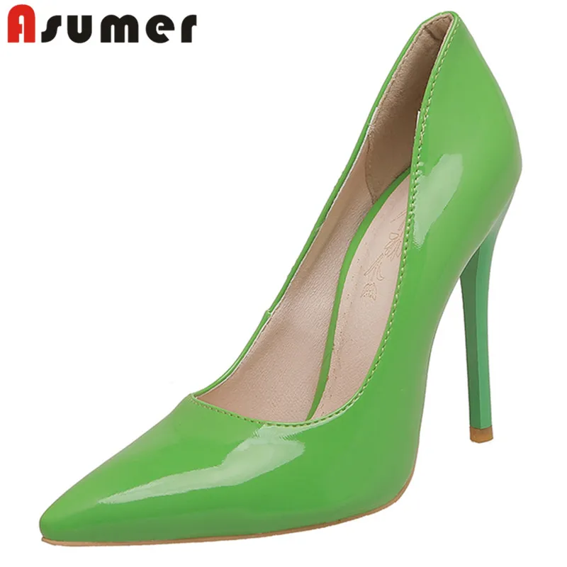 

ASUMER 2024 Size 32-48 New Pointed Toe Pu Shallow Women Shoes Stilettos High Heels Shoes Sexy Ladies Slip On Spring Pumps