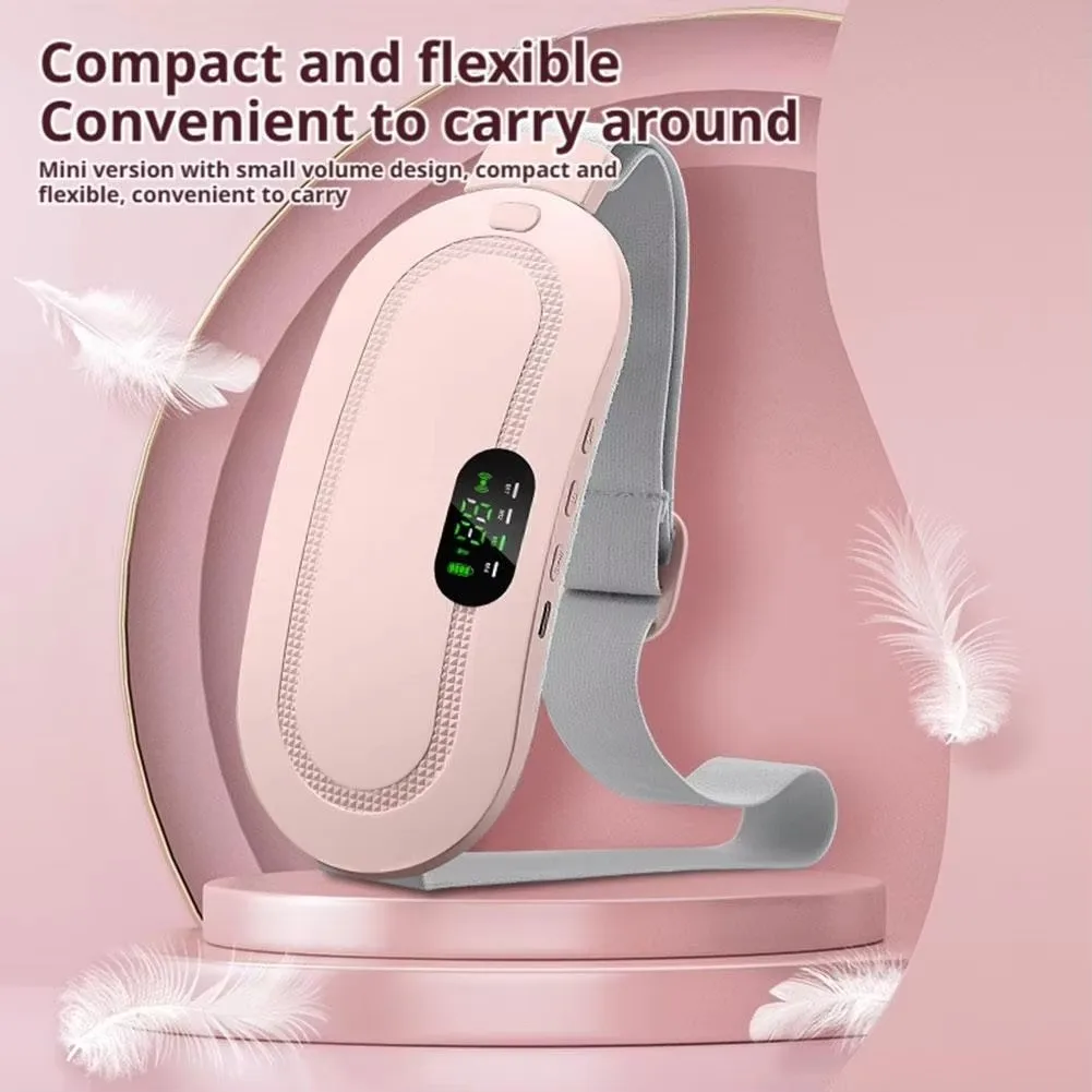 Electric Abdominal Uterine Warm Massage Belt Rechargeable Uterus Hot Compress Vibration Massage Belt Waist Warming Massage Belt