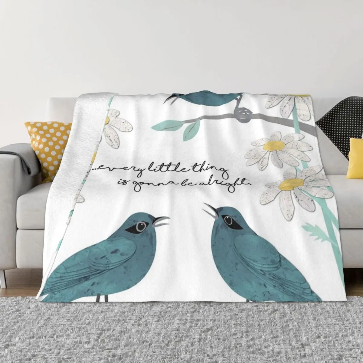 Three Little Birds Don'T Worry About A Plush Knee Blanket Quilt For Bed Home And Decoration Throw Blanket