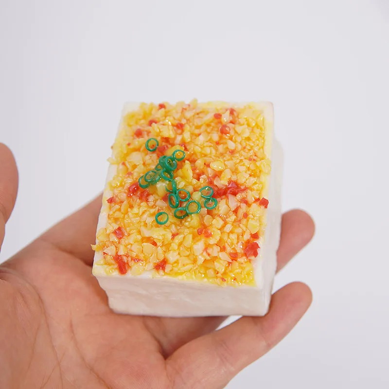 

Fake Garlic Tofu Model PVC Simulation Garlic Bean Curd Food Prop Snack Display Decoration Artificial Food Photography Props