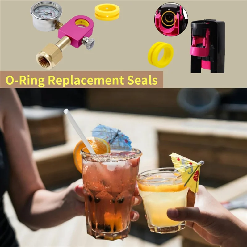 B07B-3Pcs O Ring Soda Machine Marker Exchange Seal Set Gaskets For DUO Terra ART Quick Connect CO2 Cylinder Gaskets Ring