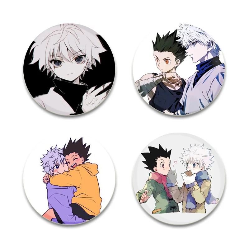 Fans Collections Anime Hunte Hunte Brooch Gon Killua Kurapika Leorio Enamel Pin Backpack Collar Badge Cartoon Jewelry Gifts