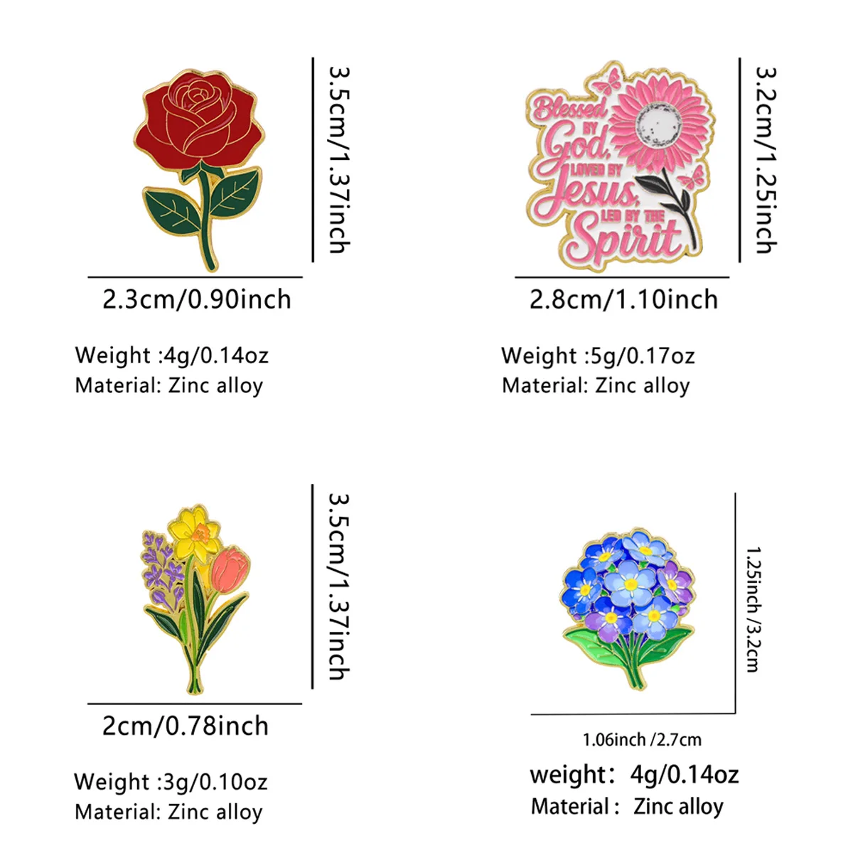 Red Rose Plant Enamel Pins Don't Forget Me Flowers Brooch Lapel Pin Badge on Backpack Clothing Accessories Fashion Jewelry Gifts