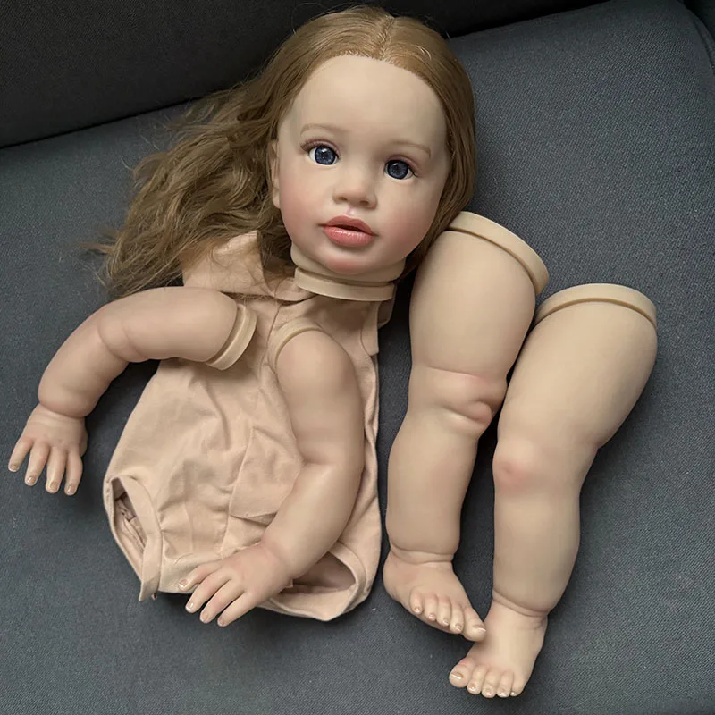 25inch Hand-Root Hair Pippa Reborn Doll Kit Unfinished Lifelike Awake Baby Multiple Layers Painting Doll Parts DIY Children Toys image 3